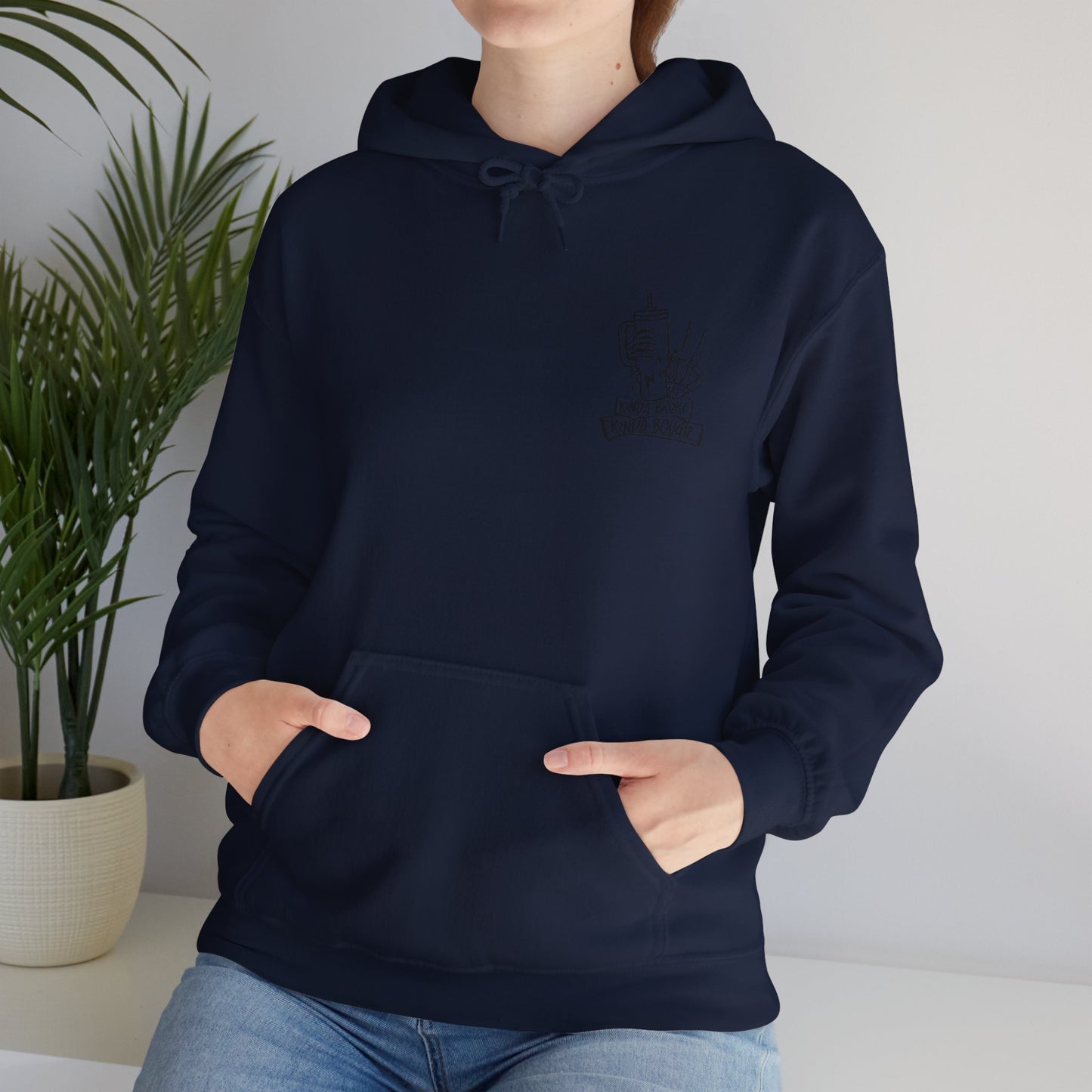 Kinda Broke Kinda Bougie - Black Lettering - Unisex Heavy Blend™ Hooded Sweatshirt