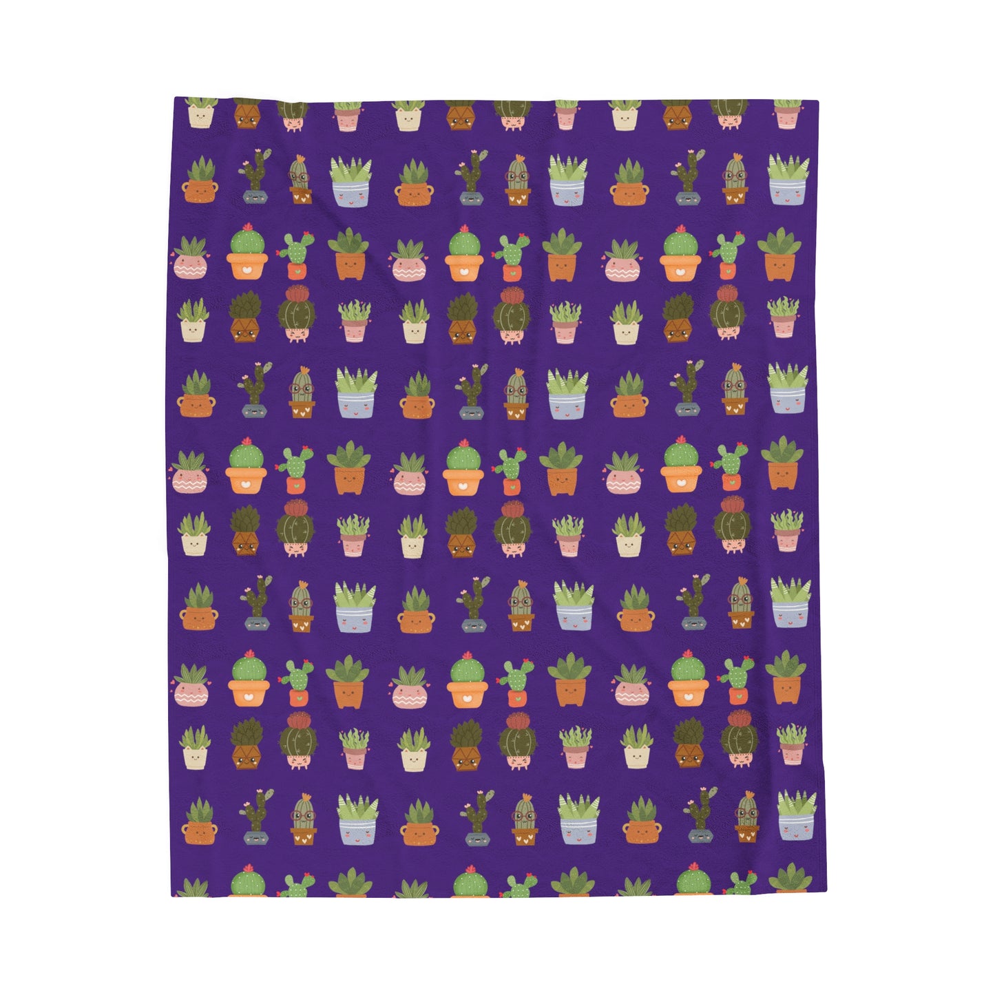 Purple Plants Velveteen Plush Blanket
