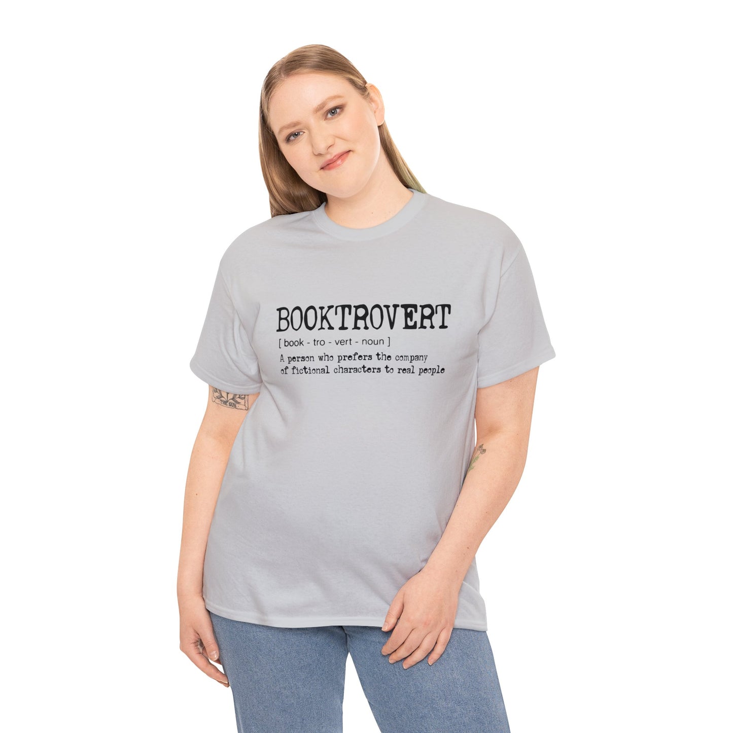 Booktrovert T-Shirt - Black Text - Unisex Heavy Cotton Tee
