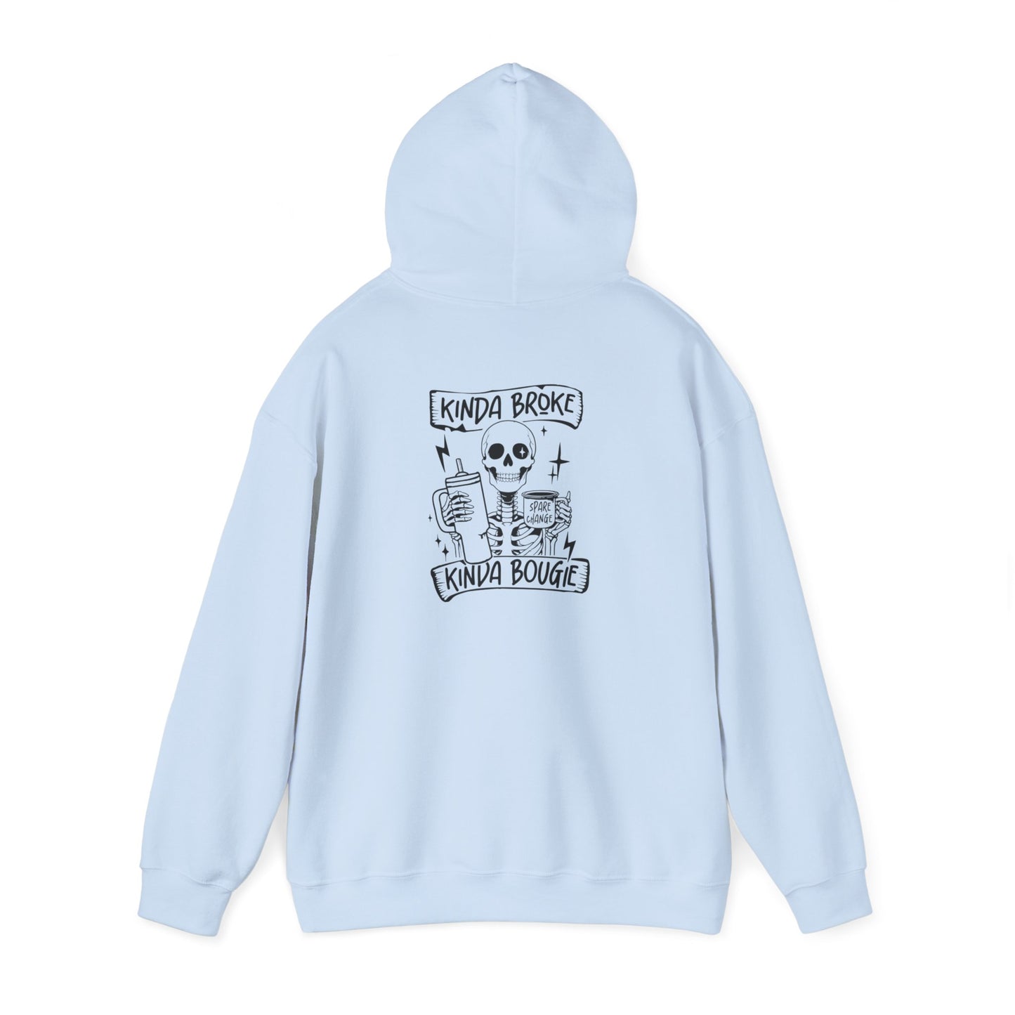 Kinda Broke Kinda Bougie - Black Lettering - Unisex Heavy Blend™ Hooded Sweatshirt