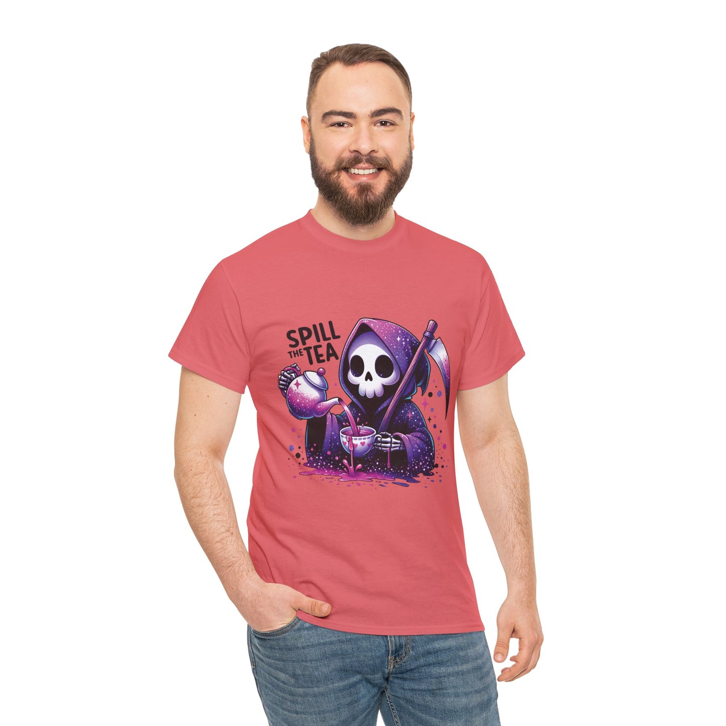 Spill the Tea Grim Reaper - Unisex Heavy Cotton Tee