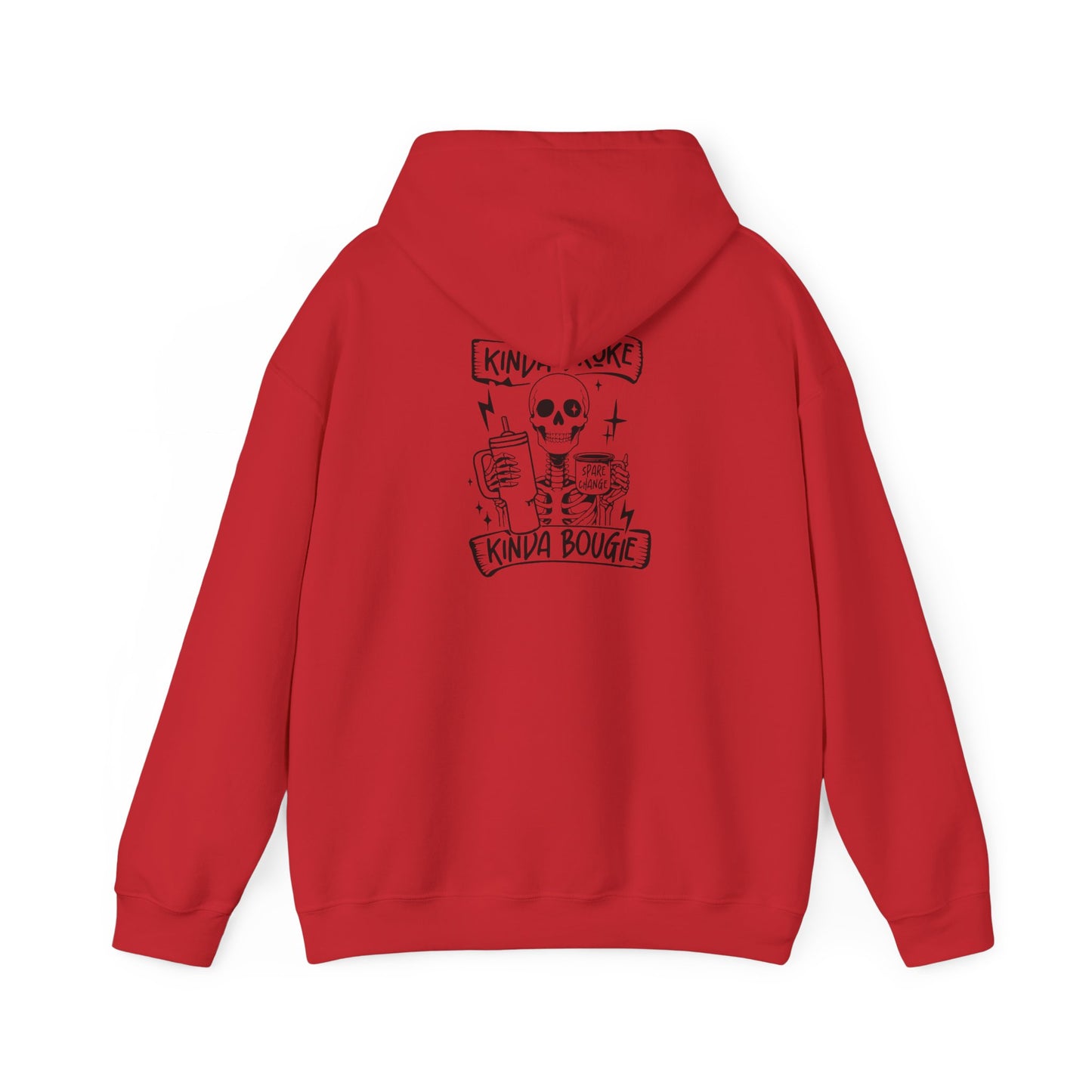Kinda Broke Kinda Bougie - Black Lettering - Unisex Heavy Blend™ Hooded Sweatshirt