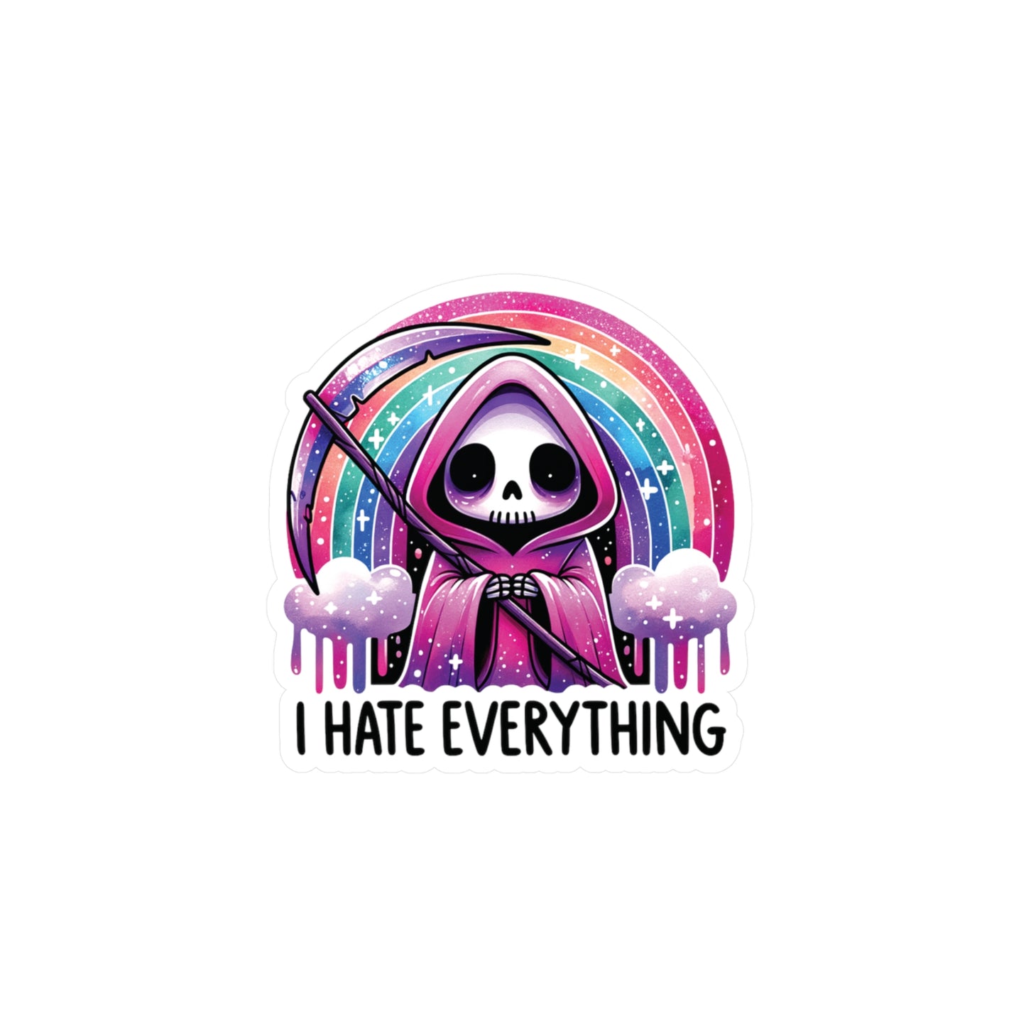 I Hate Everything Grim Reaper - Kiss-Cut Vinyl Decals