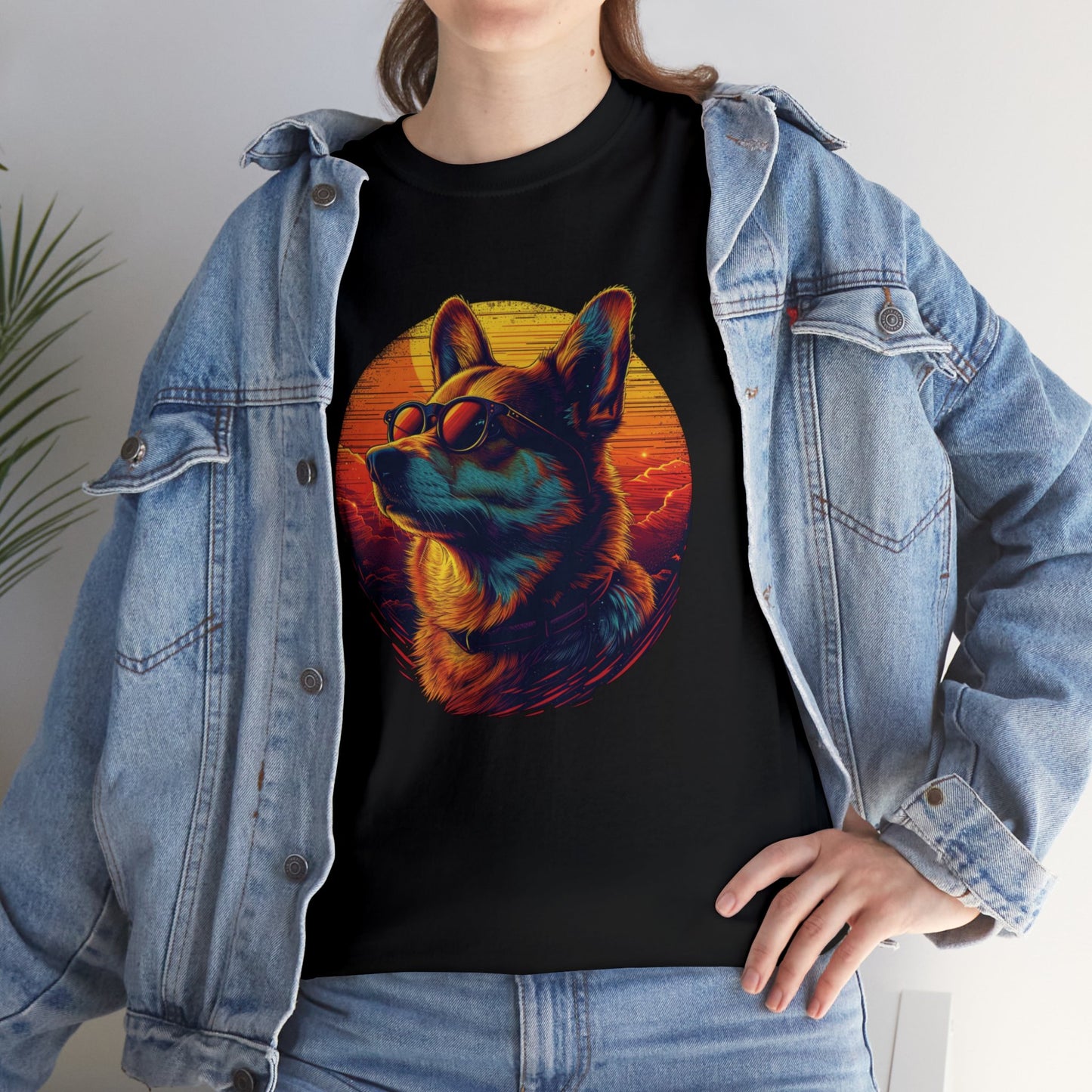 Corgi in Sunglasses - Unisex Heavy Cotton Tee