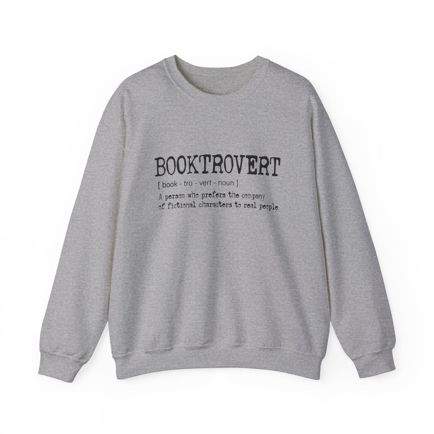 Booktrovert Black Text - Unisex Heavy Blend™ Crewneck Sweatshirt