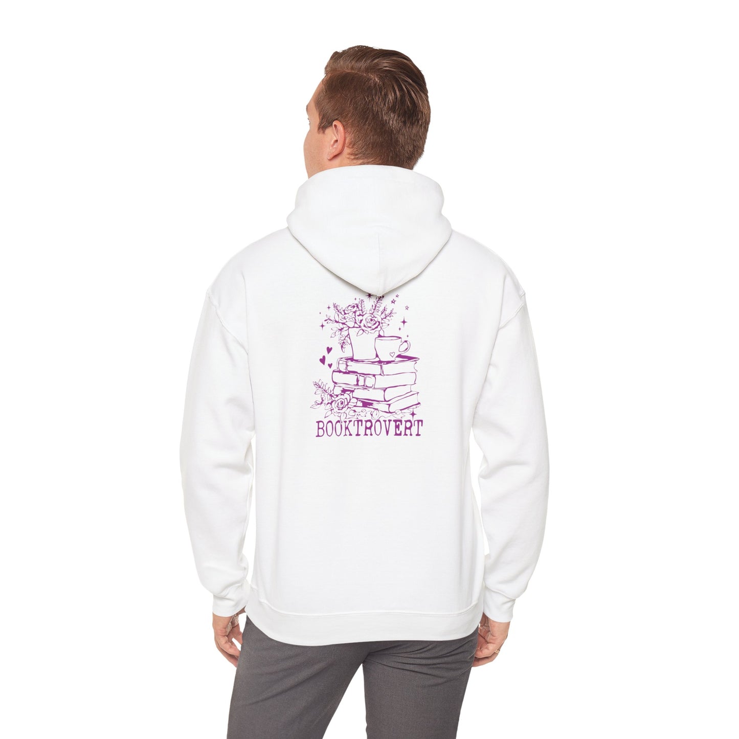 Booktrovert Hoody - Pink Text - Unisex Heavy Blend™ Hooded Sweatshirt