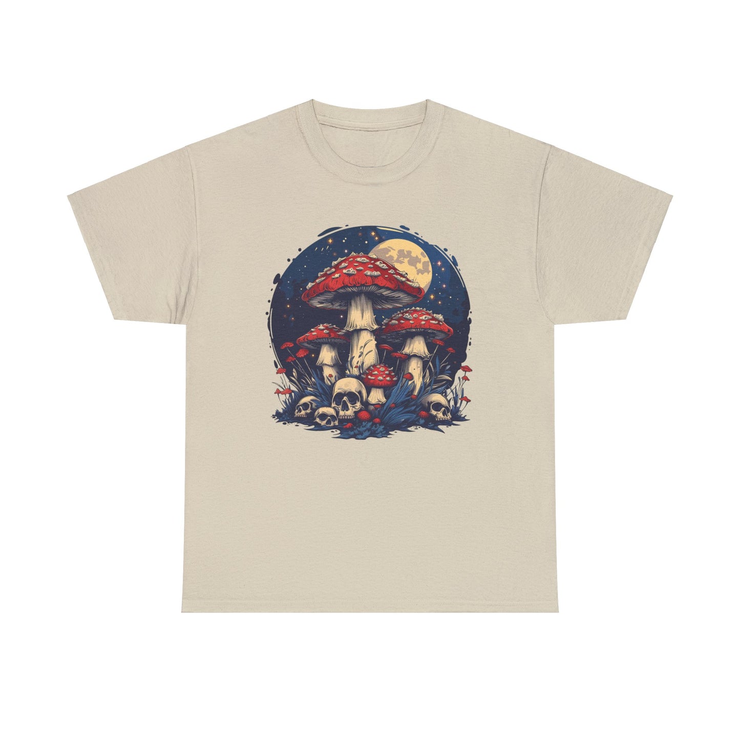 Mushrooms Skulls v.4 - Unisex Heavy Cotton Tee