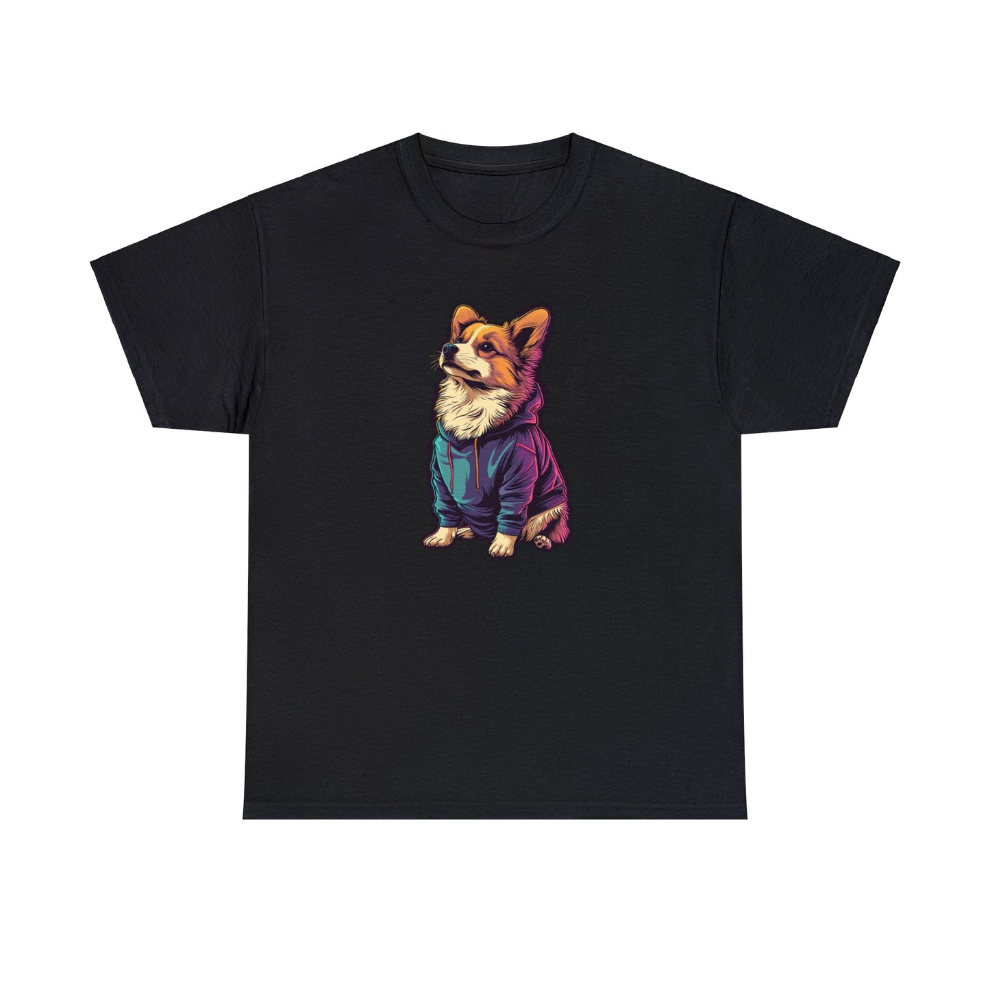 Corgi in Hoodie - Unisex Heavy Cotton Tee