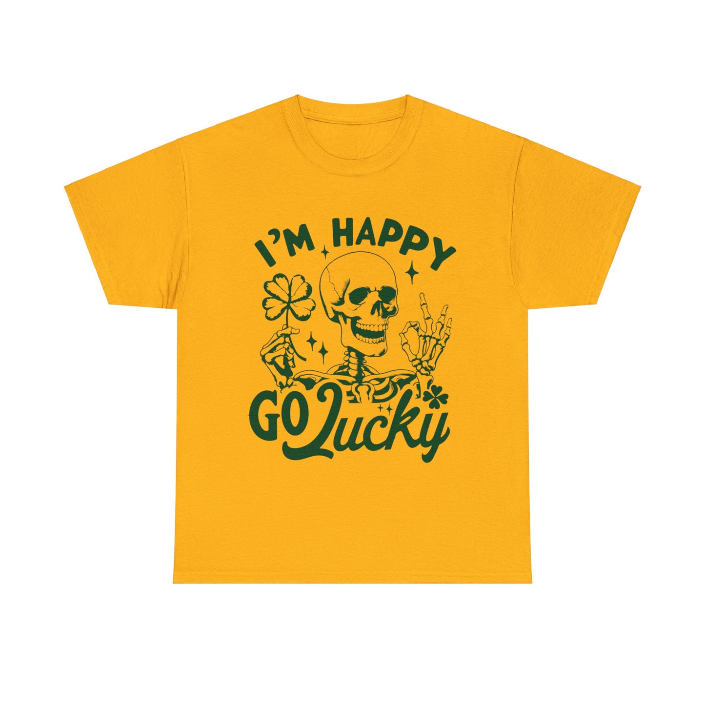 Happy Go Lucky- Unisex Heavy Cotton Tee