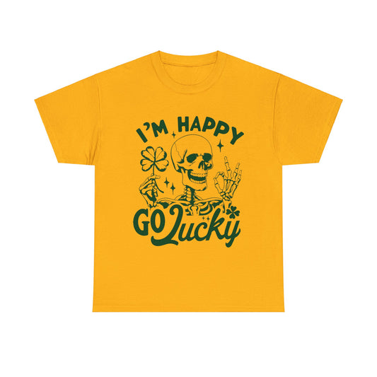 Happy Go Lucky- Unisex Heavy Cotton Tee