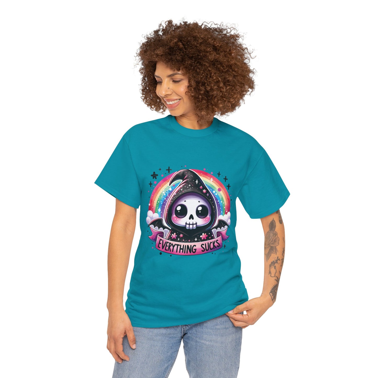 Everything Sucks Grim Reaper - Unisex Heavy Cotton Tee