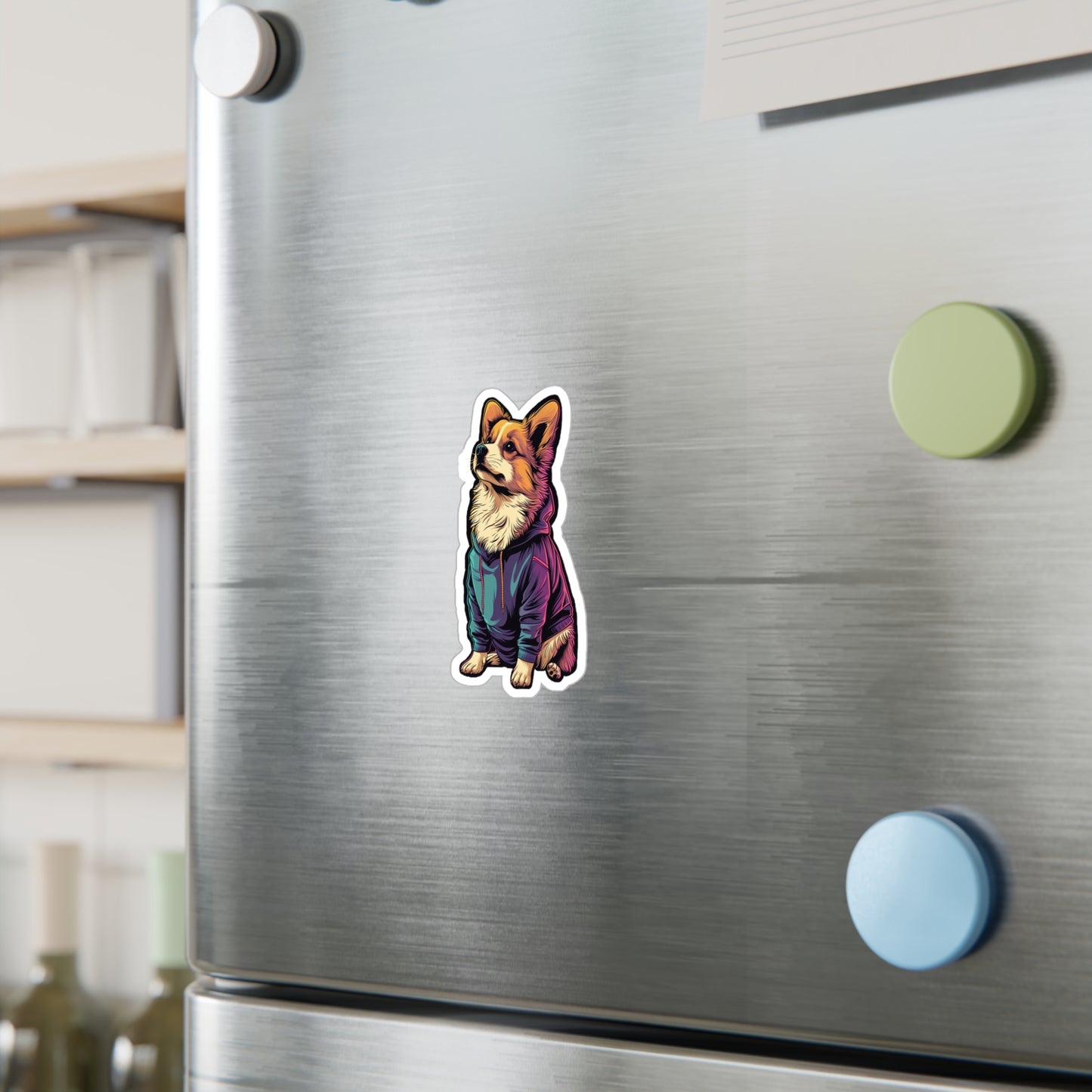 Corgi In Hoodie - Kiss-Cut Vinyl Decals