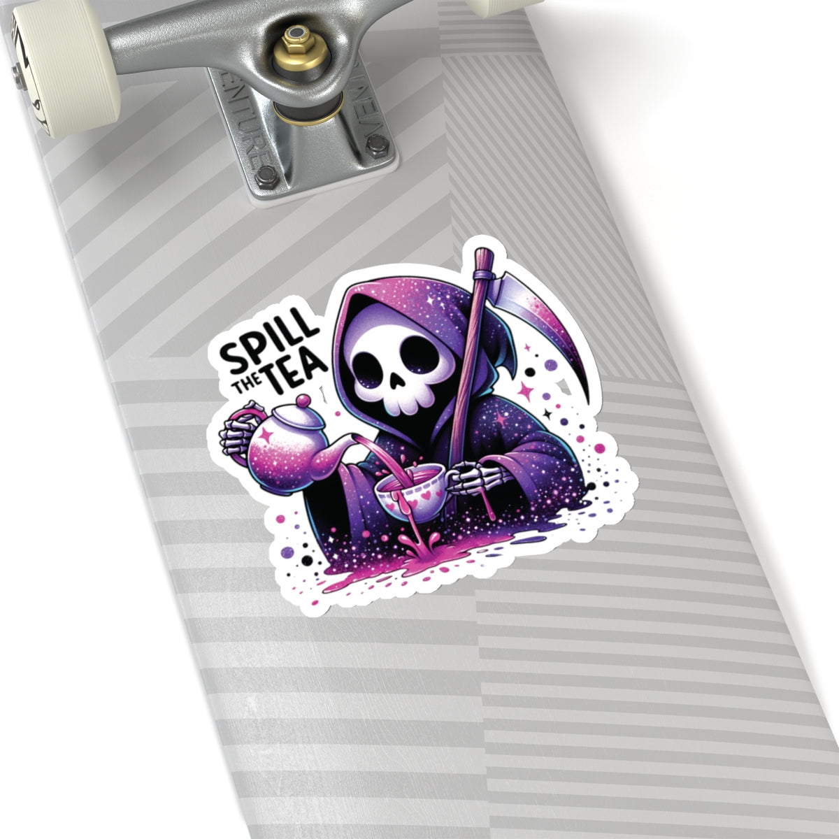 Spill The Tea Grim Reaper - Kiss-Cut Stickers