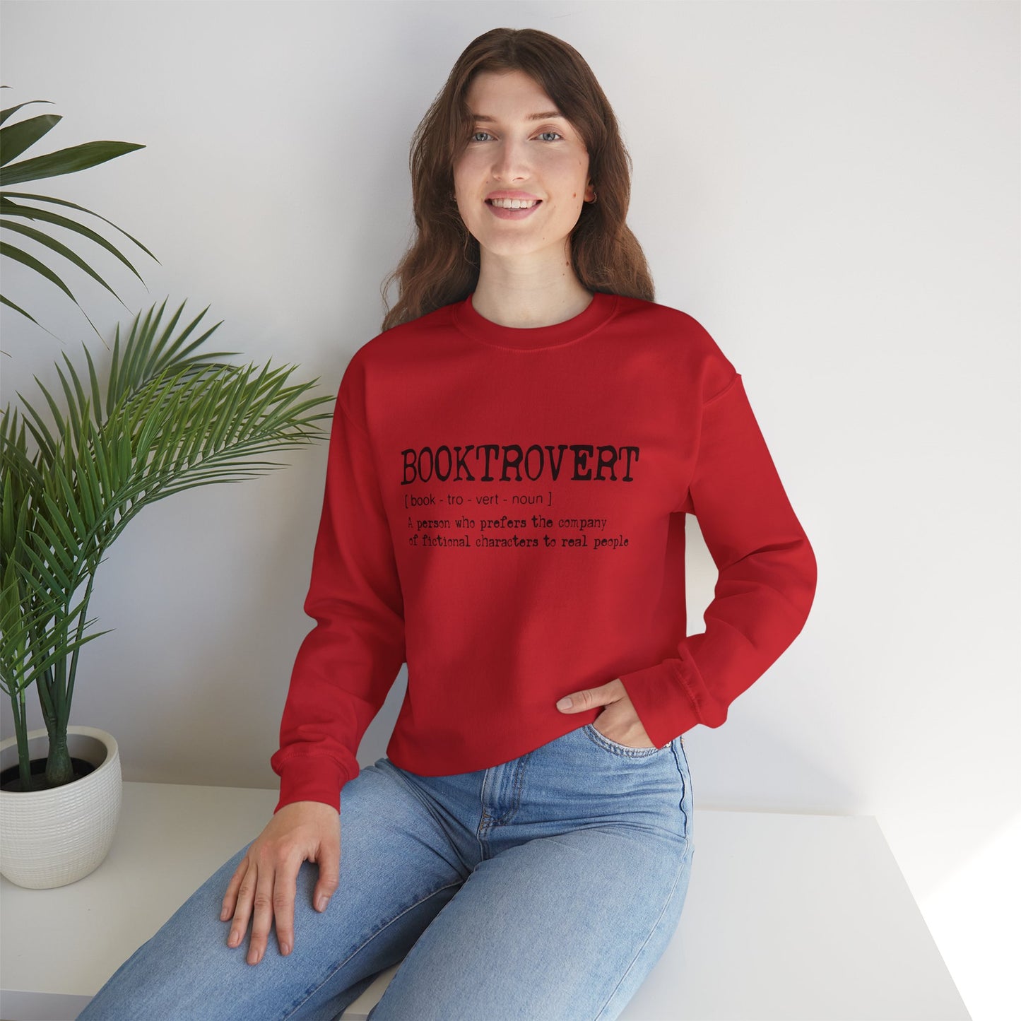 Booktrovert Black Text - Unisex Heavy Blend™ Crewneck Sweatshirt