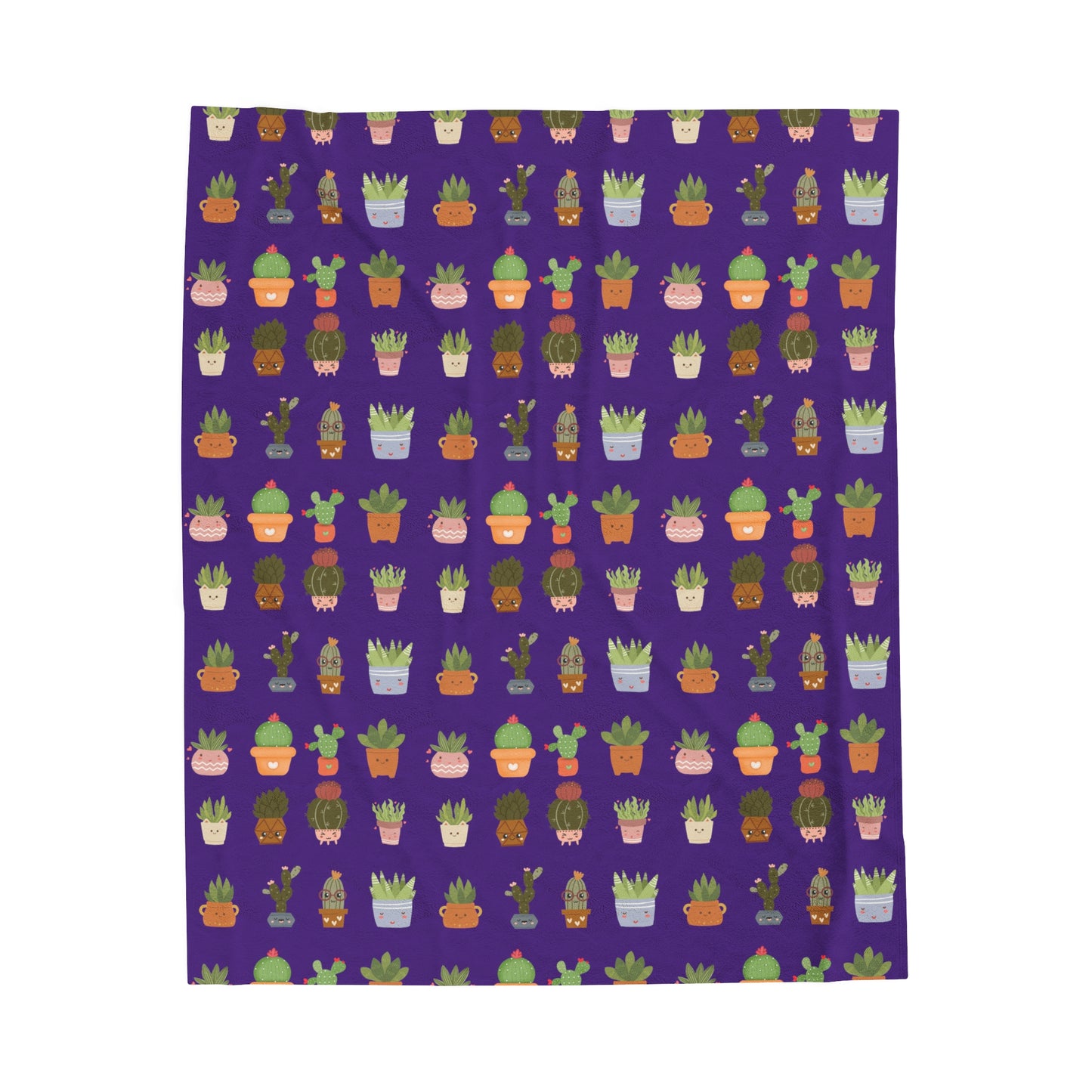 Purple Plants Velveteen Plush Blanket