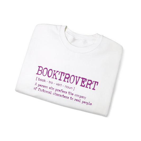 Booktrovert Pink Text - Unisex Heavy Blend™ Crewneck Sweatshirt