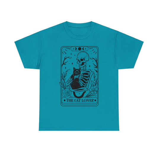 Cat Lover Skeleton - Unisex Heavy Cotton Tee