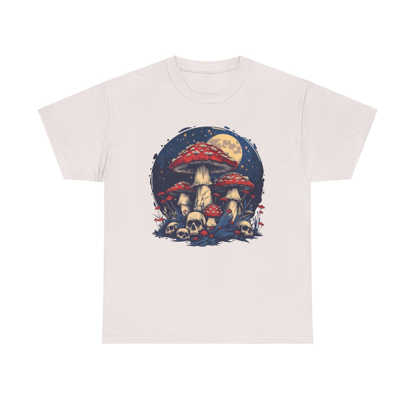 Mushrooms Skulls v.4 - Unisex Heavy Cotton Tee