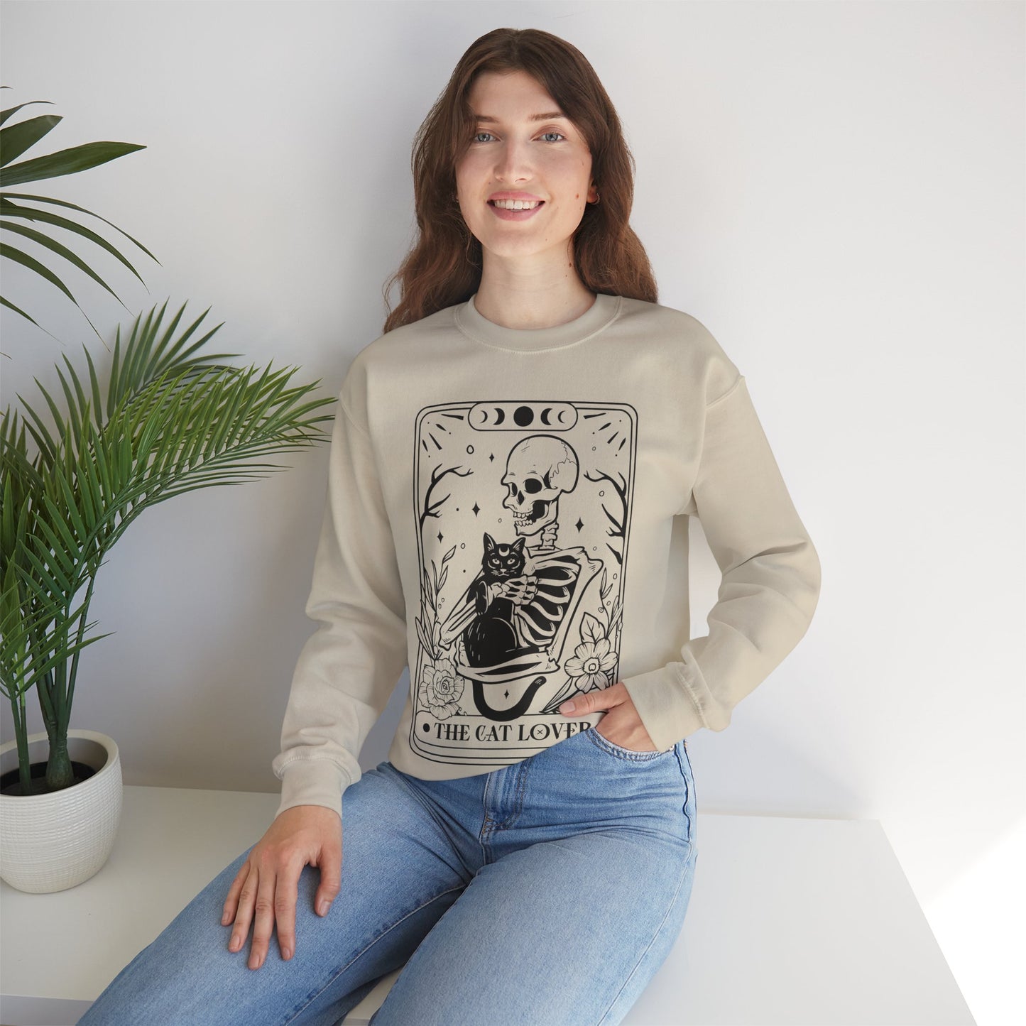 Cat Lover Skeleton - Unisex Heavy Blend™ Crewneck Sweatshirt