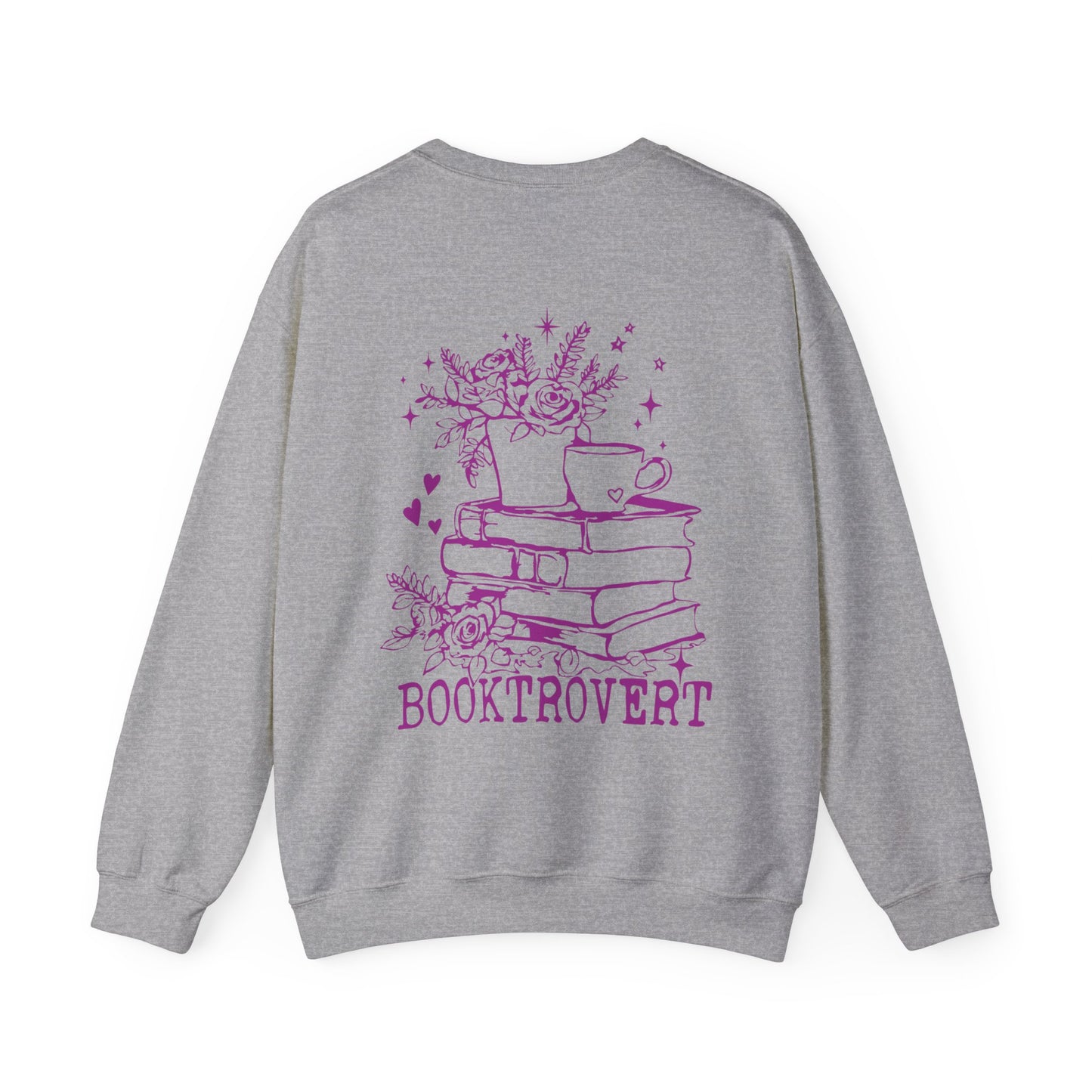 Booktrovert Pink Text - Unisex Heavy Blend™ Crewneck Sweatshirt