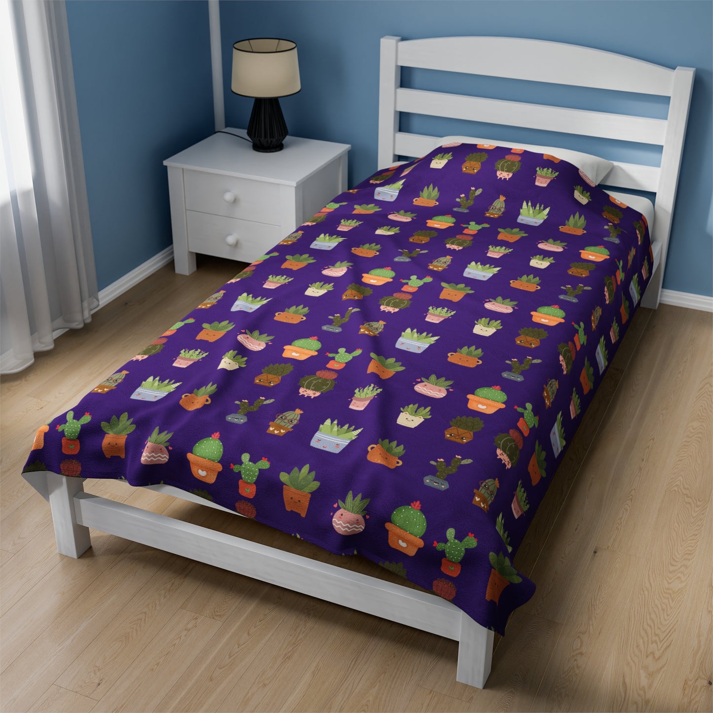 Purple Plants Velveteen Plush Blanket