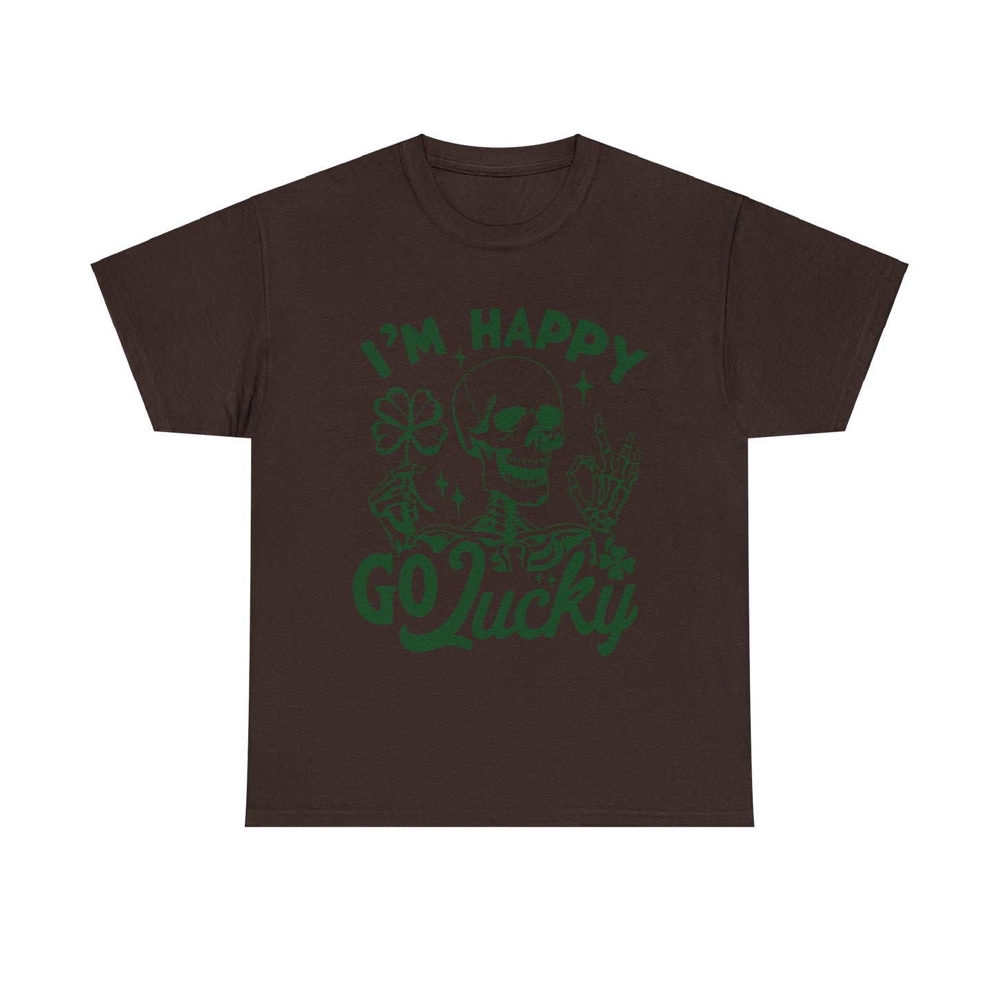 Happy Go Lucky- Unisex Heavy Cotton Tee