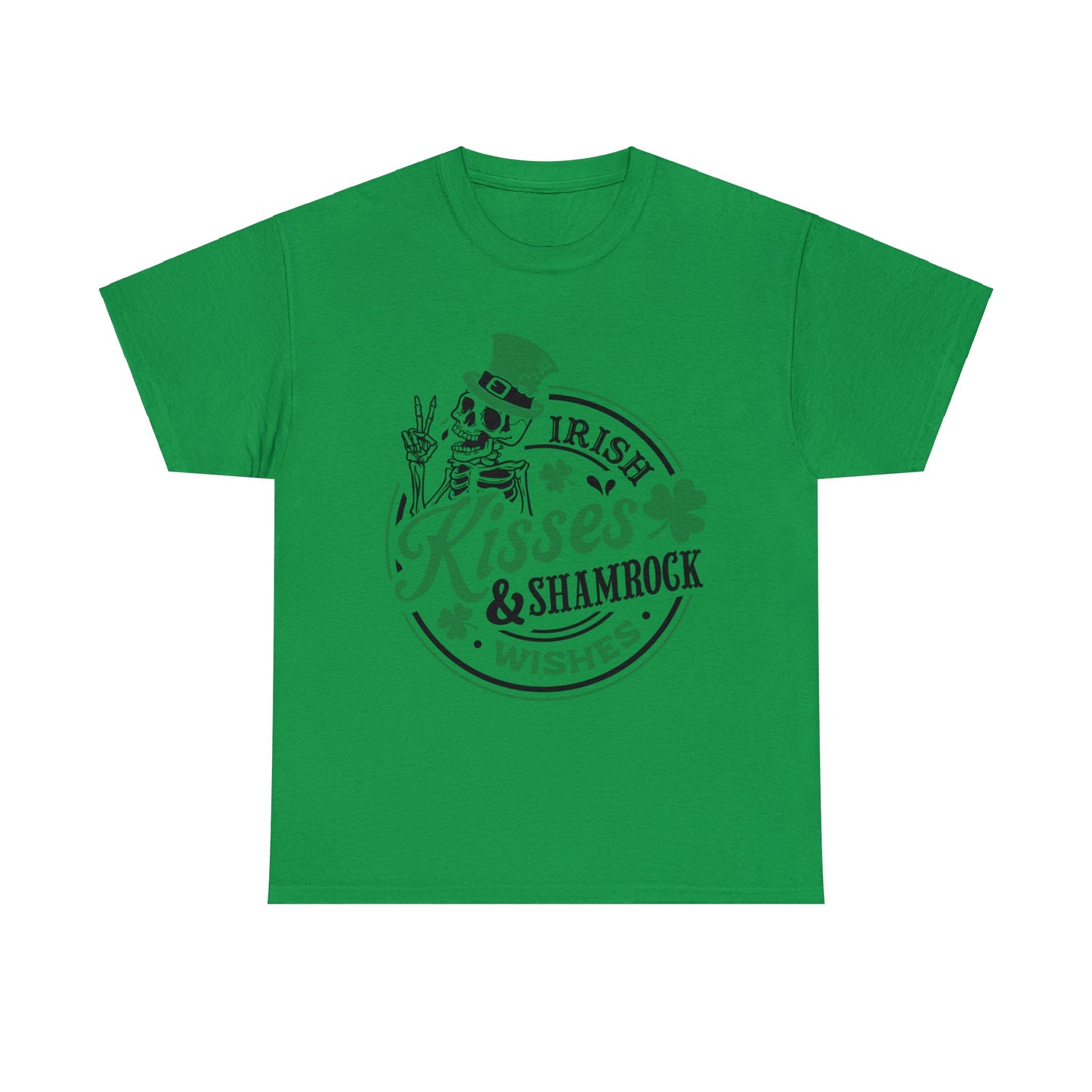 Irish Kisses & Shamrock Wishes - Unisex Heavy Cotton Tee