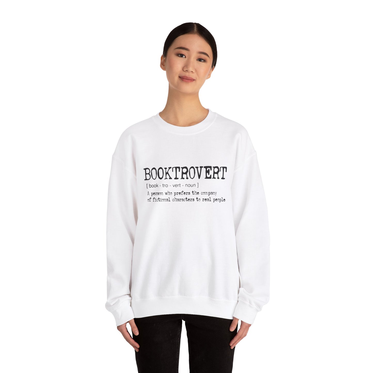 Booktrovert Black Text - Unisex Heavy Blend™ Crewneck Sweatshirt