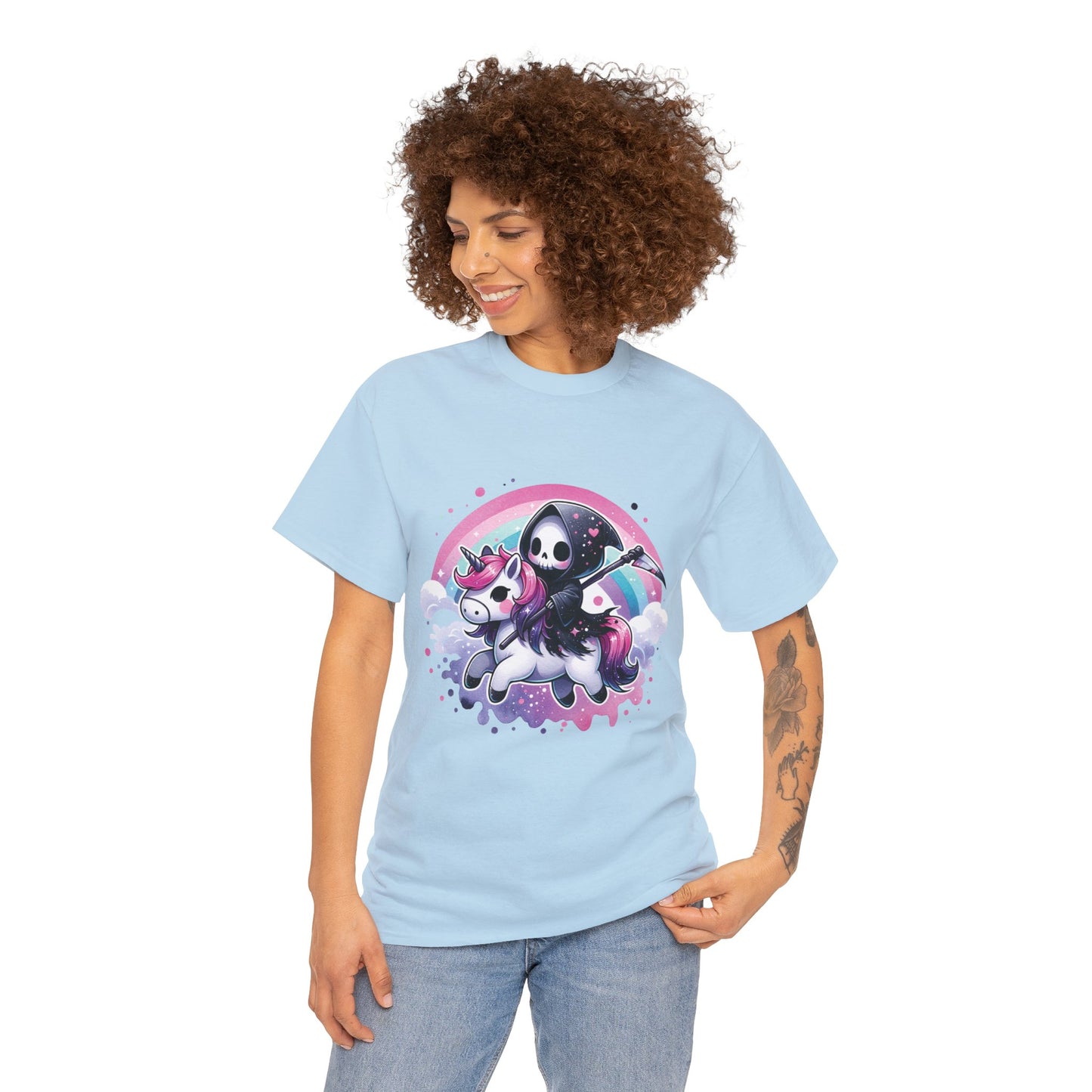 Grim Reaper Unicorn - Unisex Heavy Cotton Tee