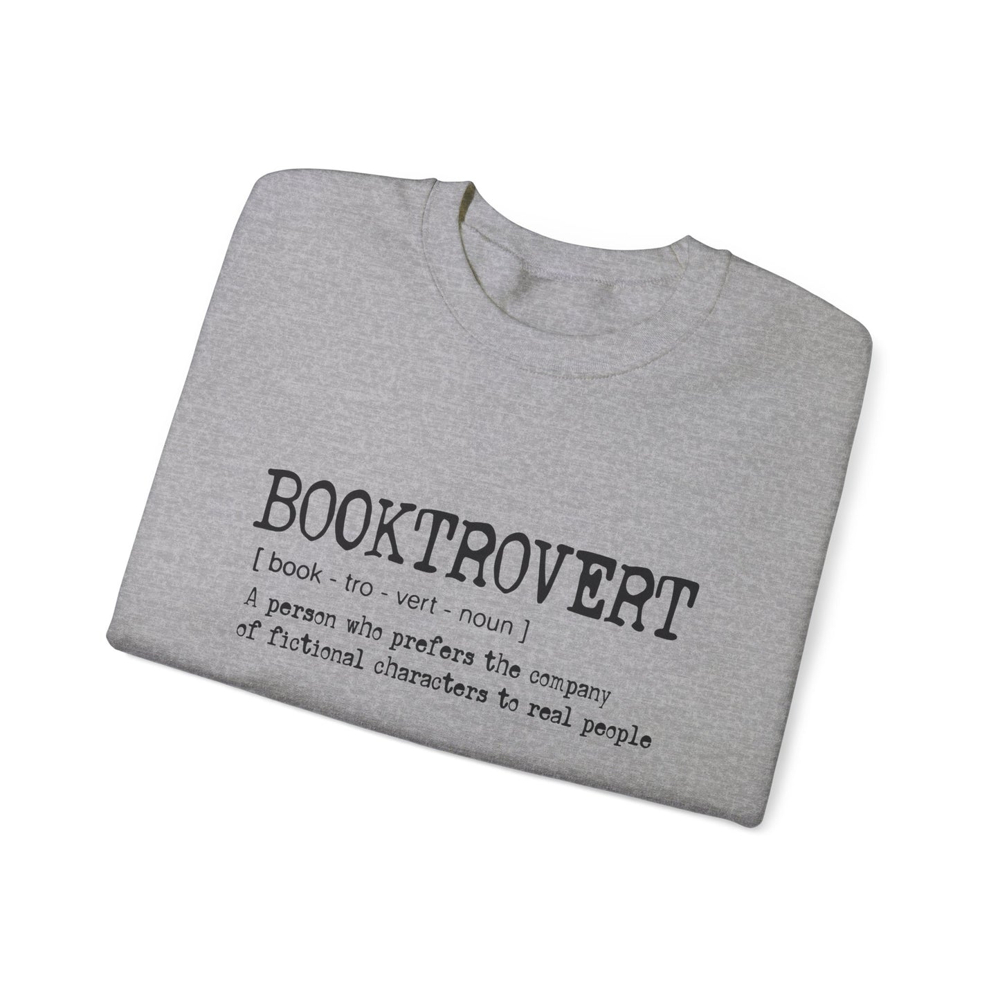 Booktrovert Black Text - Unisex Heavy Blend™ Crewneck Sweatshirt