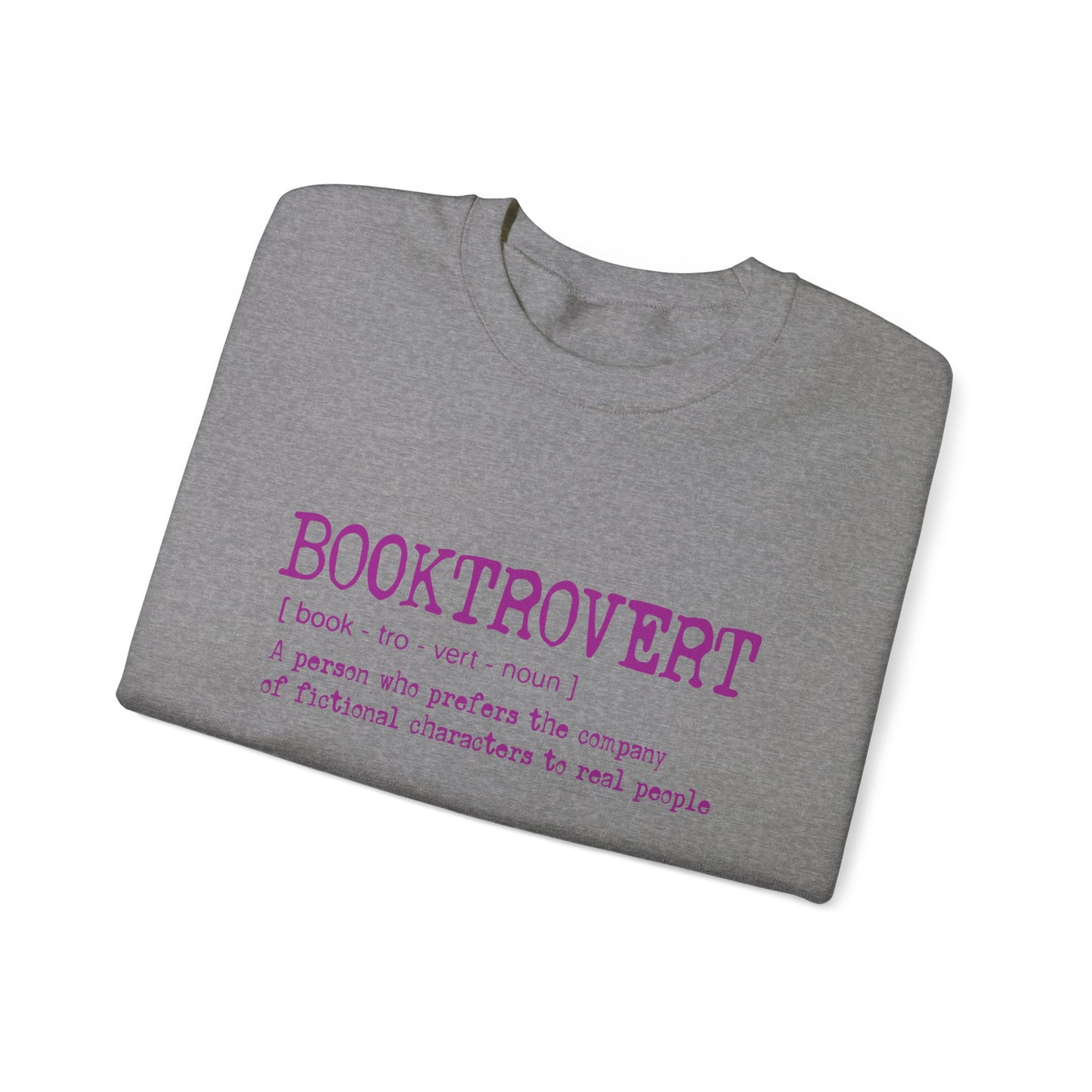 Booktrovert Pink Text - Unisex Heavy Blend™ Crewneck Sweatshirt