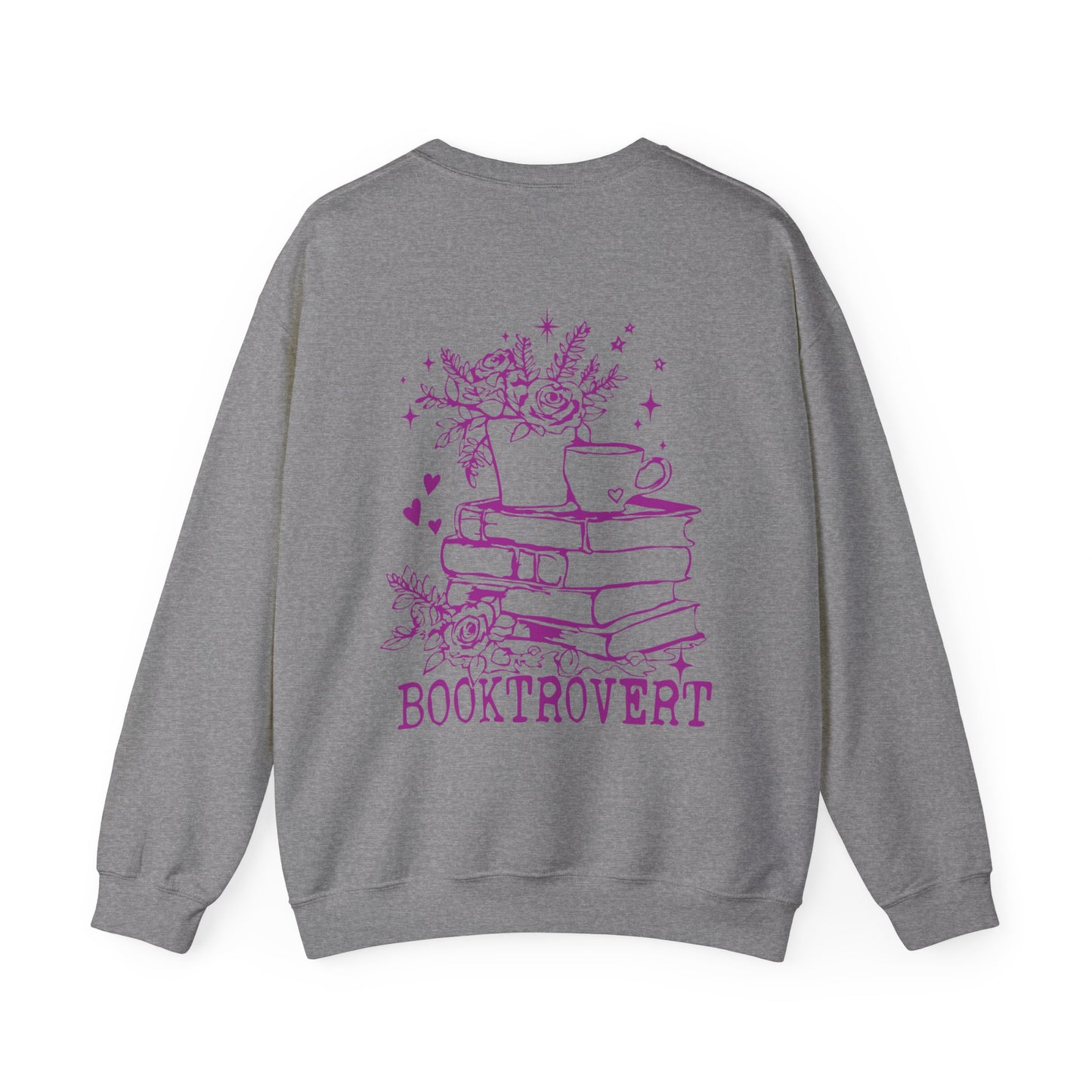 Booktrovert Pink Text - Unisex Heavy Blend™ Crewneck Sweatshirt