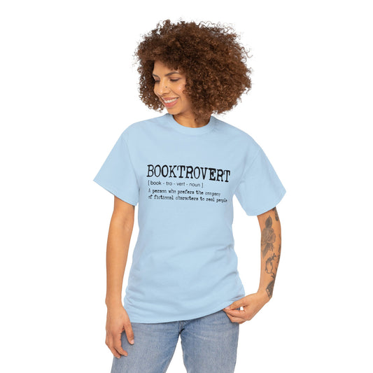 Booktrovert T-Shirt - Black Text - Unisex Heavy Cotton Tee