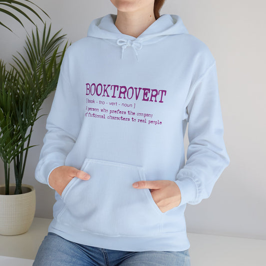 Booktrovert Hoody - Pink Text - Unisex Heavy Blend™ Hooded Sweatshirt