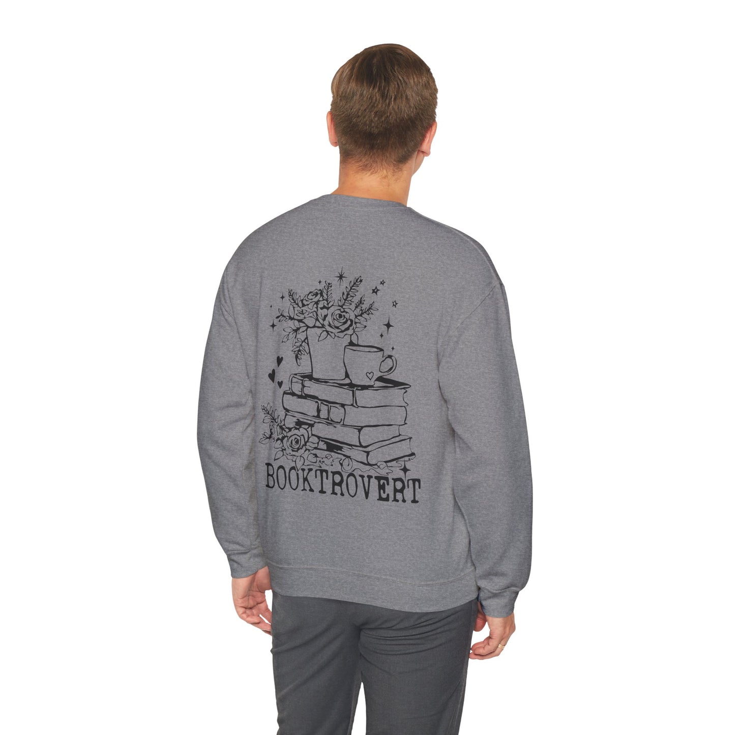 Booktrovert Black Text - Unisex Heavy Blend™ Crewneck Sweatshirt