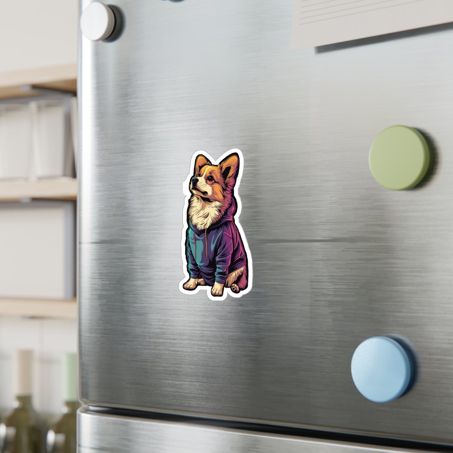 Corgi In Hoodie - Kiss-Cut Vinyl Decals