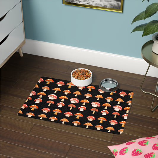 Mushroom Pet Food Mat (12x18) Black