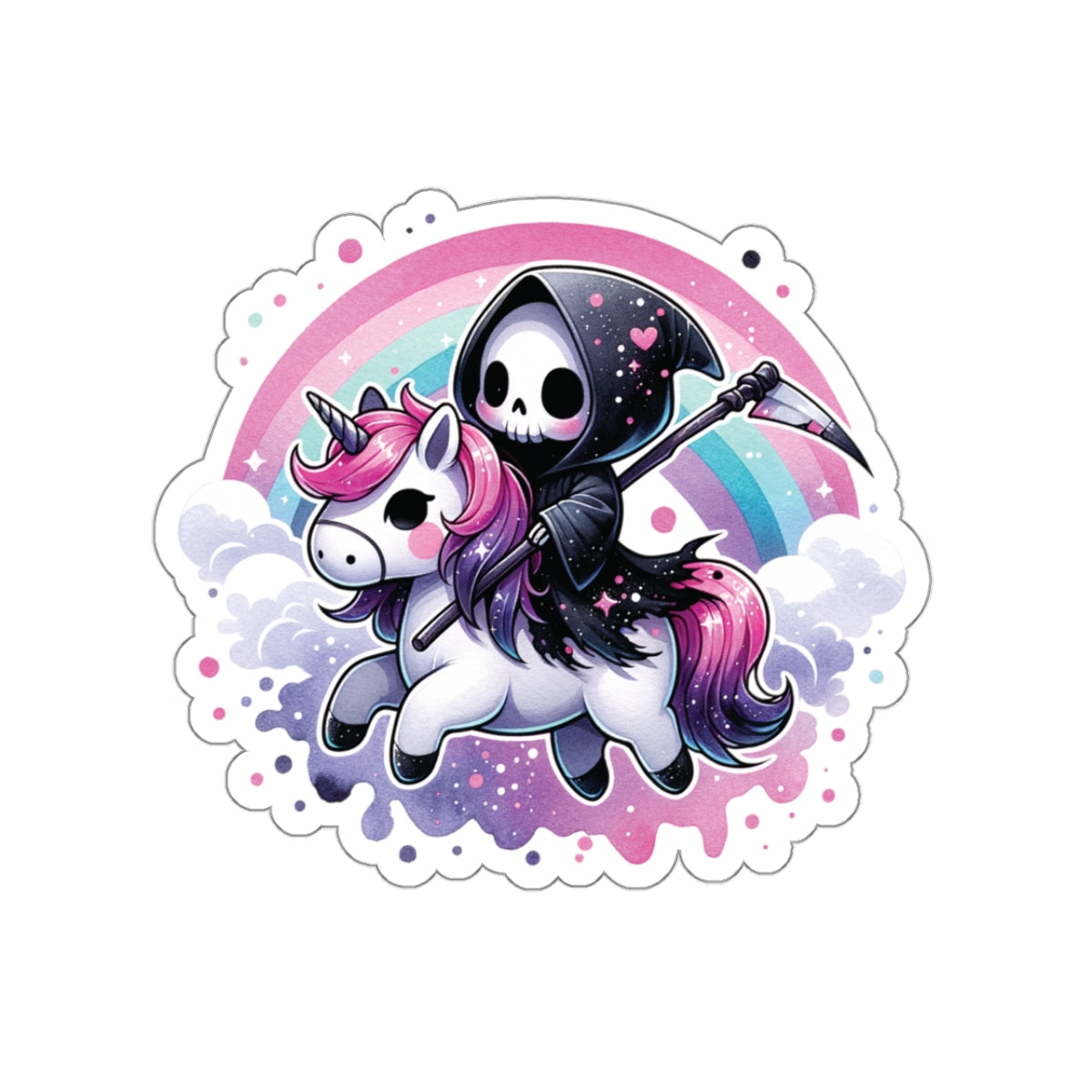 Grim Reaper Unicorn - Kiss-Cut Stickers