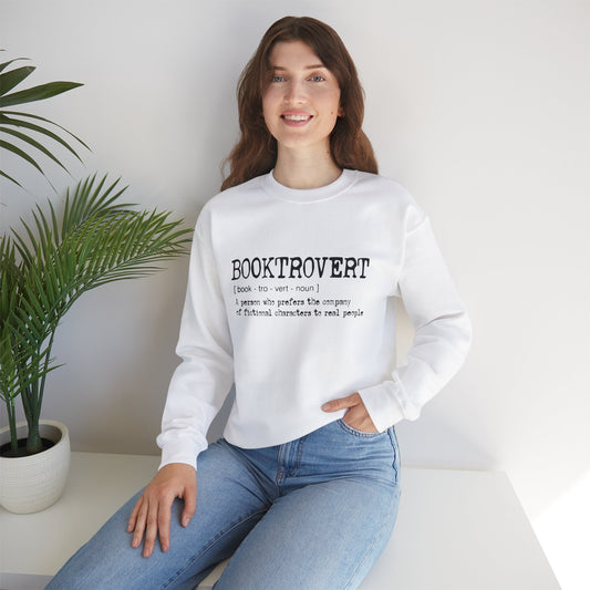 Booktrovert Black Text - Unisex Heavy Blend™ Crewneck Sweatshirt