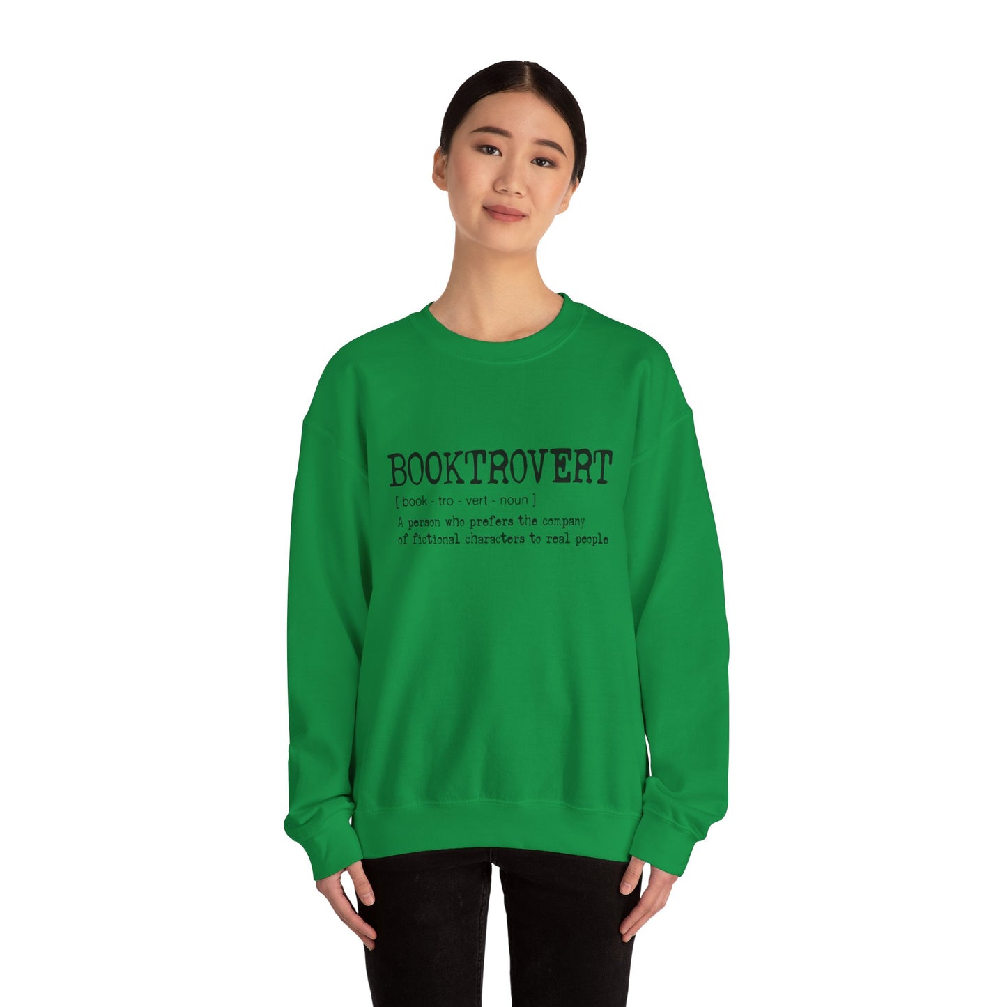 Booktrovert Black Text - Unisex Heavy Blend™ Crewneck Sweatshirt