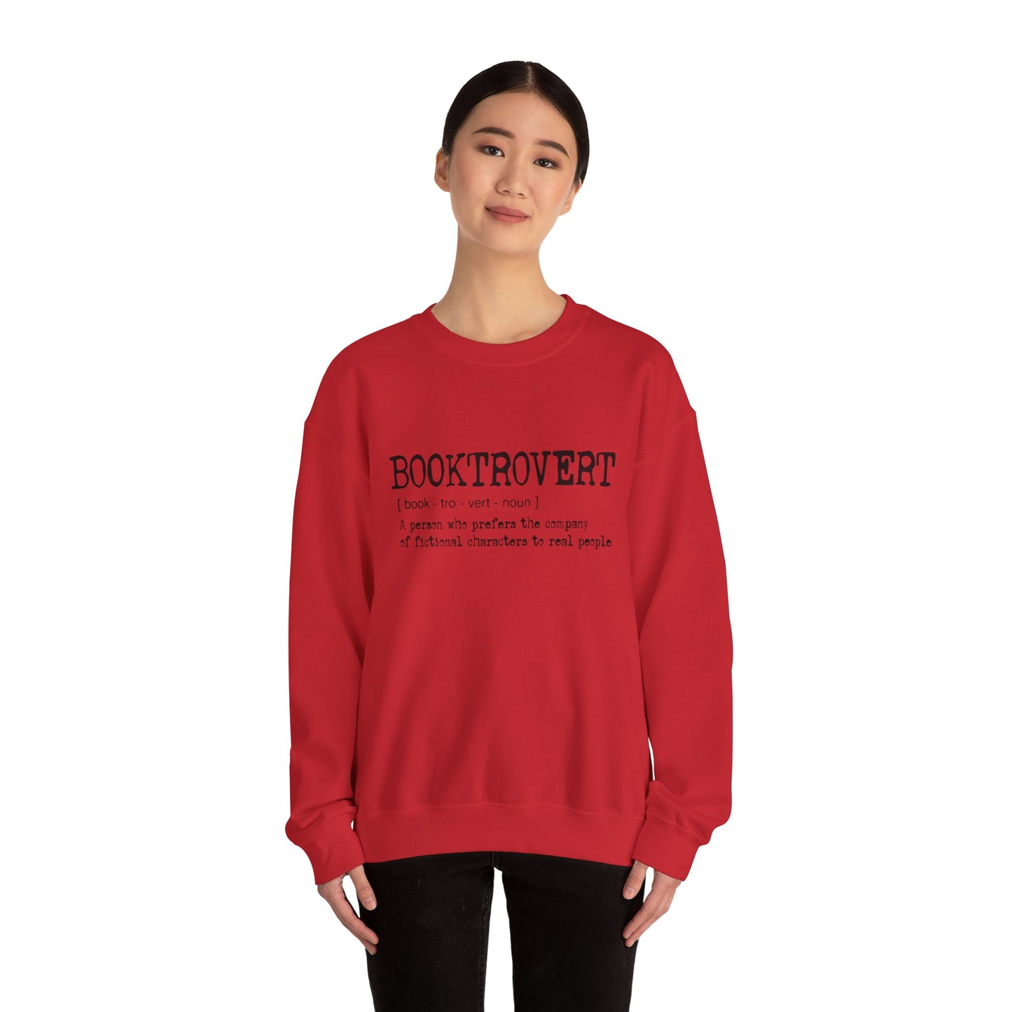 Booktrovert Black Text - Unisex Heavy Blend™ Crewneck Sweatshirt