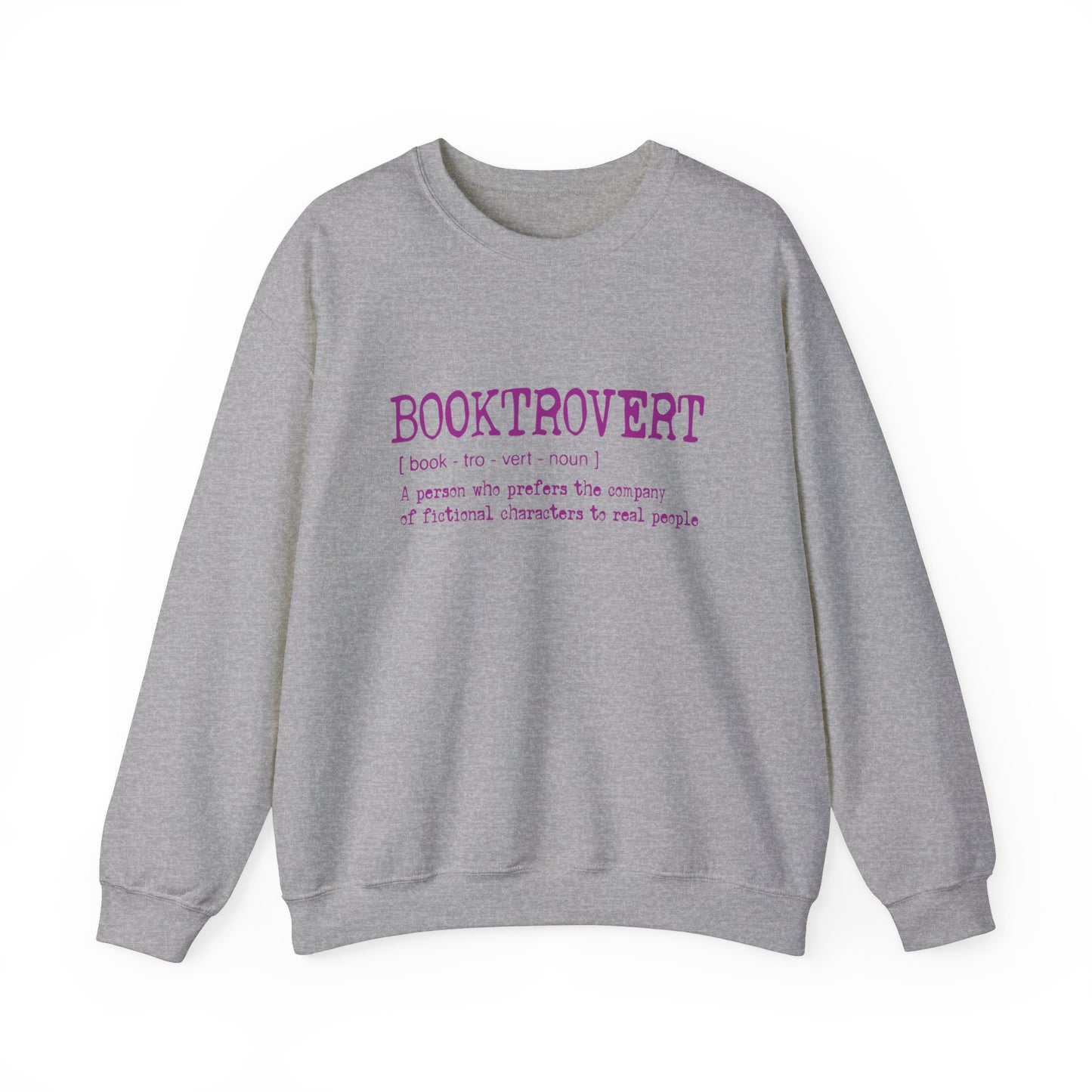 Booktrovert Pink Text - Unisex Heavy Blend™ Crewneck Sweatshirt