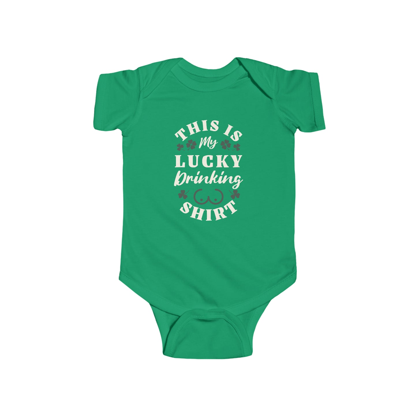 This Is My Lucky Drinking Shirt Boobies- Infant Fine Jersey Bodysuit