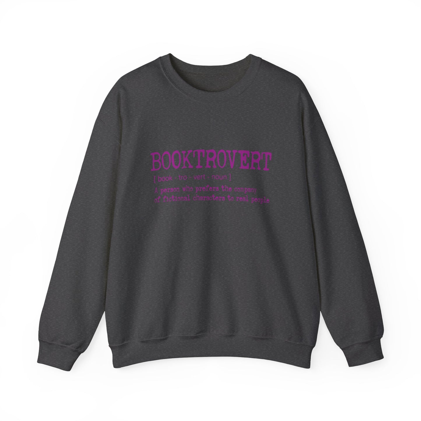 Booktrovert Pink Text - Unisex Heavy Blend™ Crewneck Sweatshirt