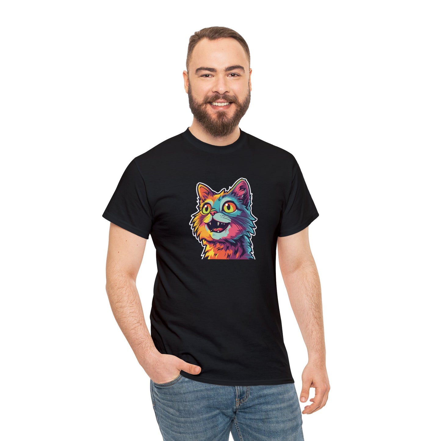 Colorful Kitten - Unisex Heavy Cotton Tee