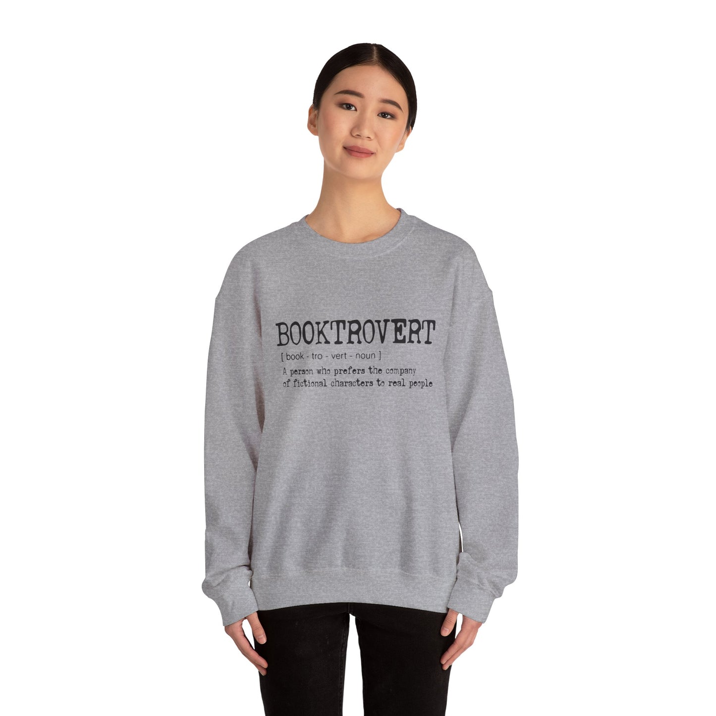 Booktrovert Black Text - Unisex Heavy Blend™ Crewneck Sweatshirt