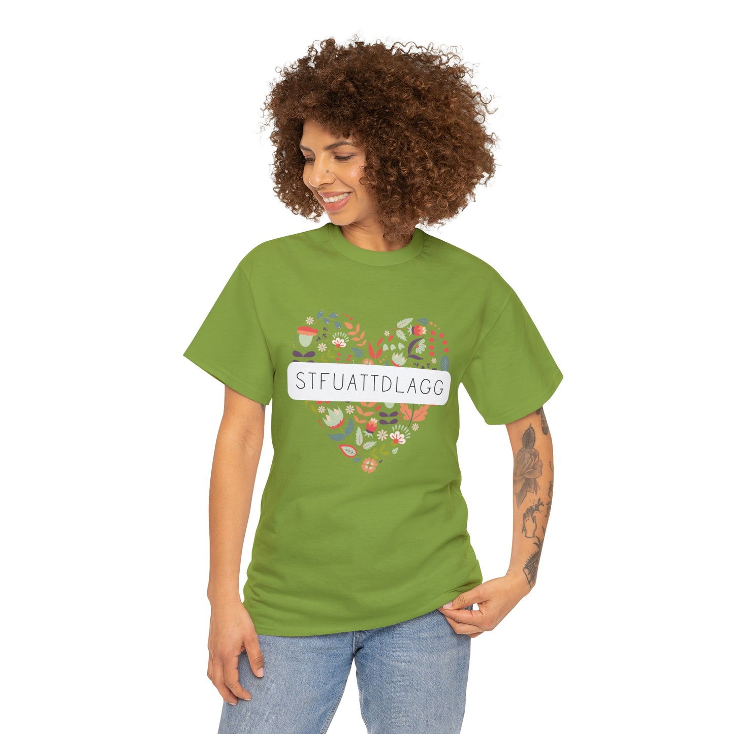 STFUATTDLAGG Flower Heart - Unisex Heavy Cotton Tee