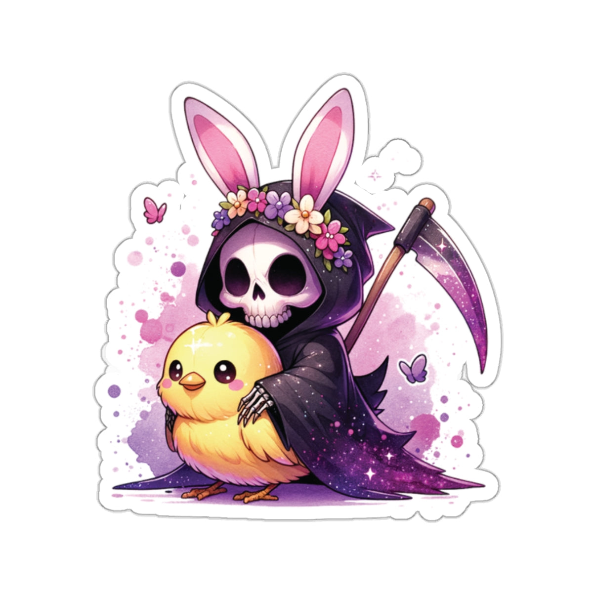 Bunny Grim Reaper - Kiss-Cut Stickers