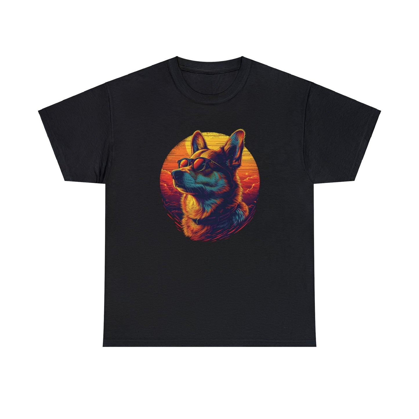 Corgi in Sunglasses - Unisex Heavy Cotton Tee