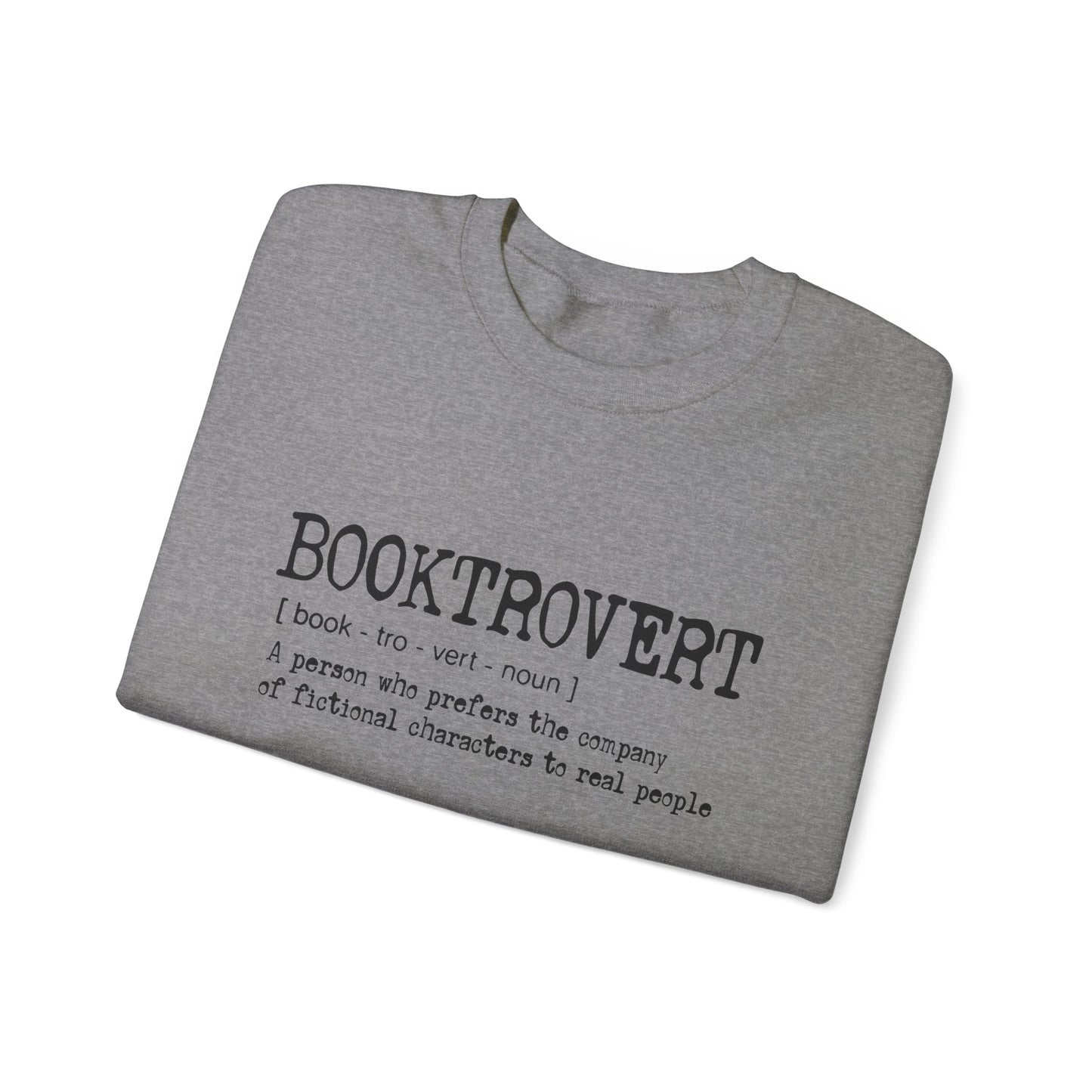 Booktrovert Black Text - Unisex Heavy Blend™ Crewneck Sweatshirt